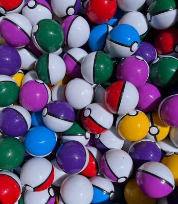 20 Mini 2  Pokeballs with 20 Random Action Figures Kids Bday Party Gift