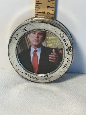 George W.Bush COASTERS lot of four with tin container