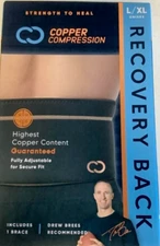 NEW Copper Compression CCRBB/BS4 Copper Infused LARGE/X-LARGE Black Back Brace