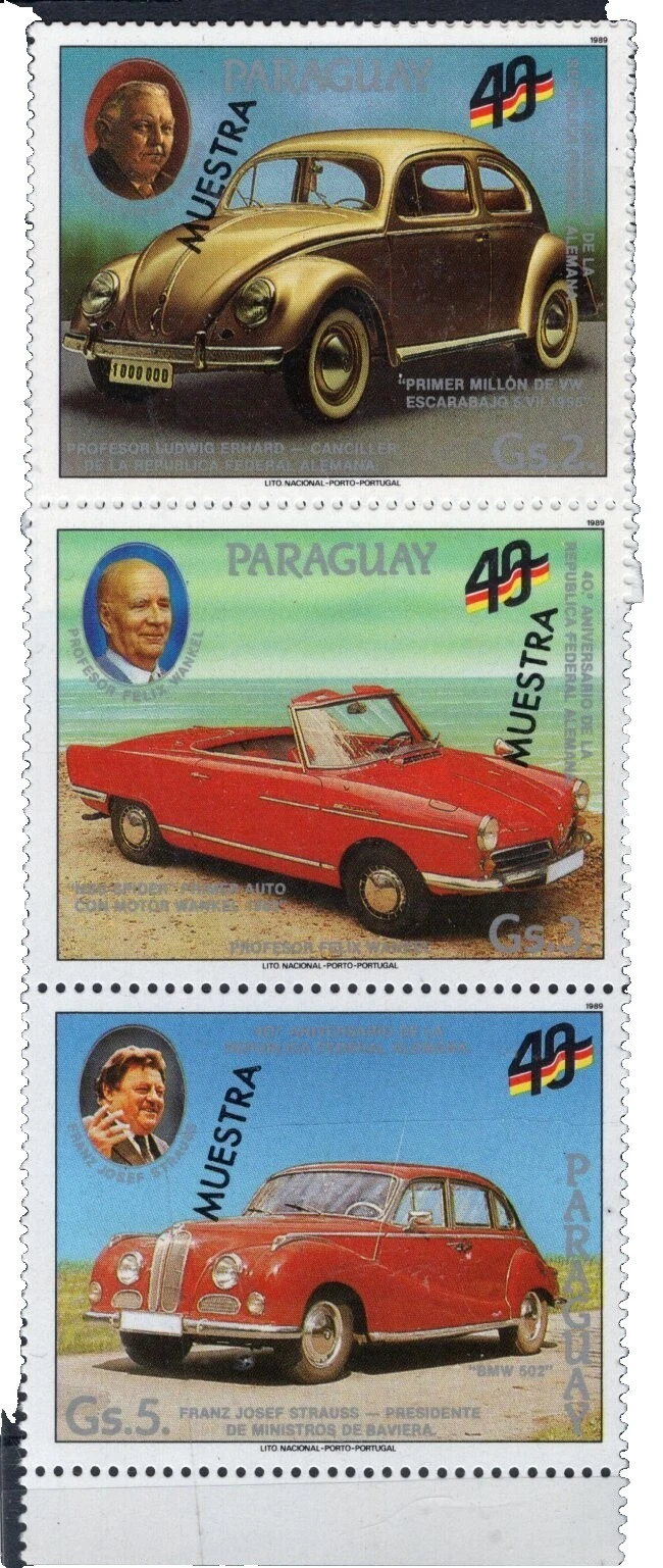 Estampillas de coches paraguayos