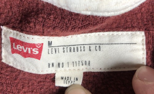 Levi's Men's Hoodie Size Med RN# 117508 Logo on Front White Burgundy - Picture 5 of 10