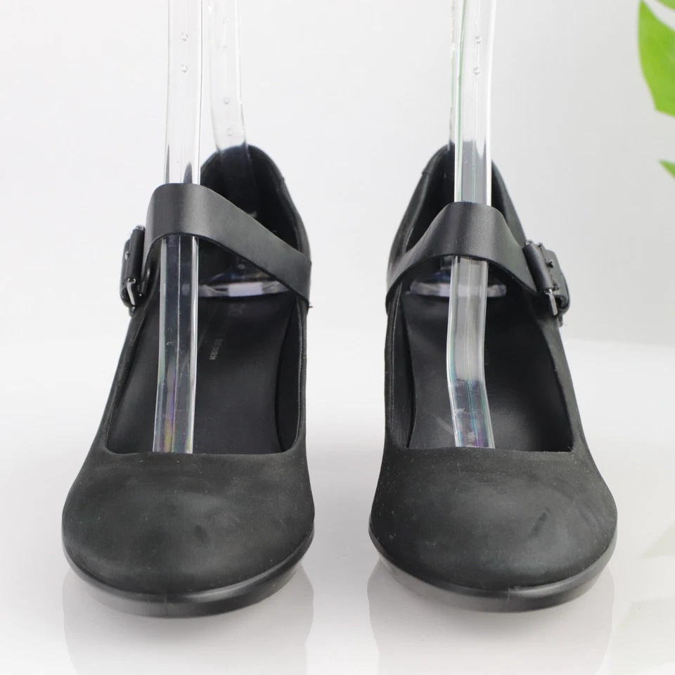 Туфли на каблуке женские Ecco формы 55 Plateau Mary Jane размер 39 8 черные нубук - Изображение 2 из 4