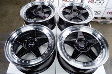 Kudo Racing Flow Formed 18x8 Black Wheels Rims Mazda 3 Camry Rav4 Civic Accord