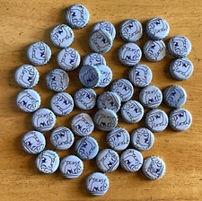 Forty Eight 48 Unused Vintage Labatts Beer Bottle Caps Polar Bear White and Blue