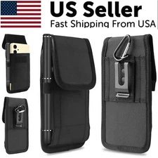 Vertical Cell Phone Holster Pouch Wallet Case With Belt Clip for All Cell Phones