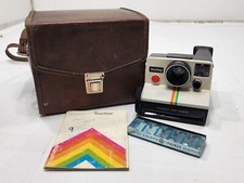 Vintage Polaroid USA One Step SX-70 Rainbow Stripe Untested With Flashbar 2