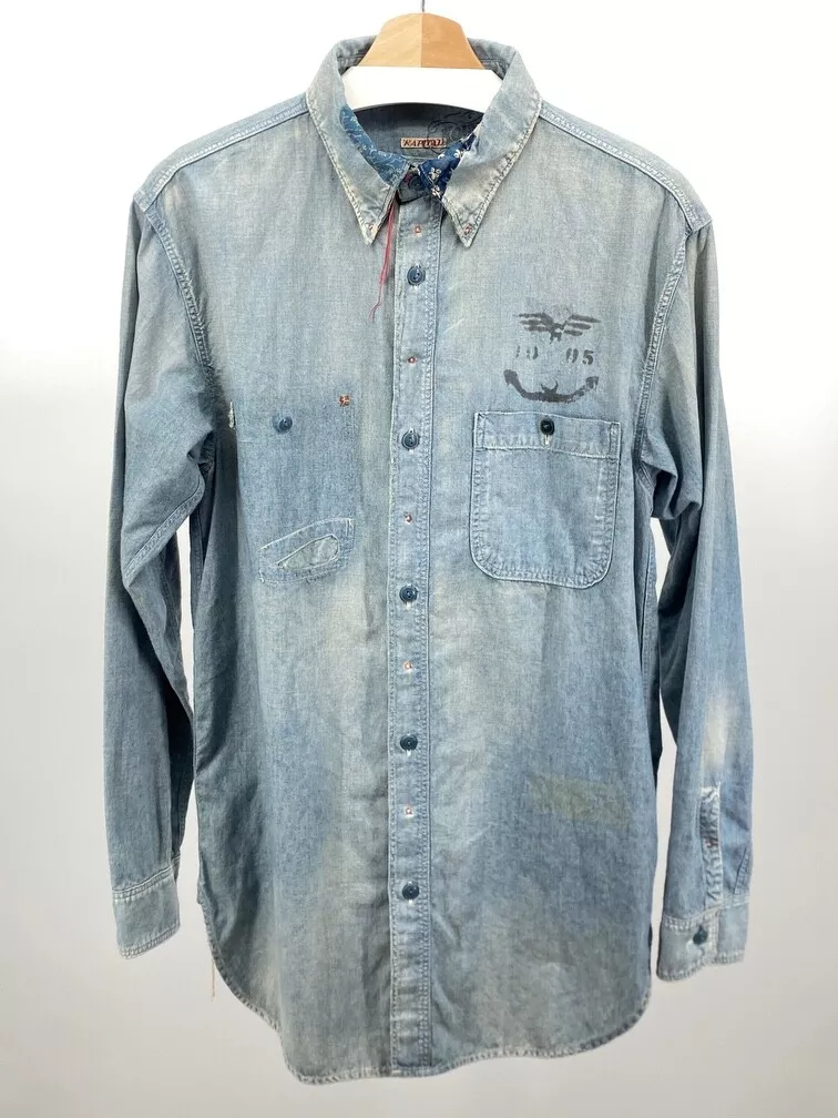 Kapital Kountry Patchwork Denim Shirt size 3 new with tags made in Japan