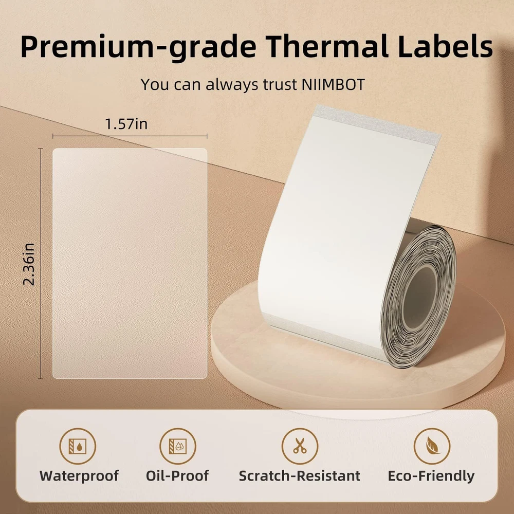 Label Maker Tape, 1.57" x 2.36" (40×60mm) Waterproof Sticker Paper Shipping A... Label Maker Tape, 1.57" x 2.36" (40×60mm) Waterproof Sticker Paper Shipping A...