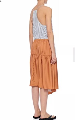 Tibi Dress Blue White Brown And Black Color Block Wrap Slip Dress Nwt Size  2 | eBay UK