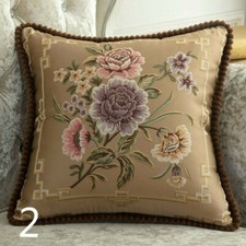 2pcs Throw Sofa Pillow Case Cover Cushion Embroidery Floral Home Decor Retro