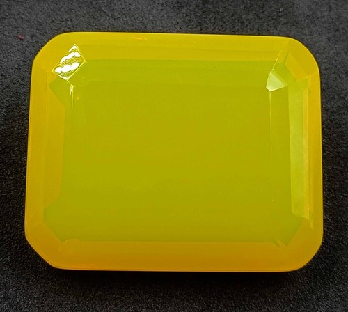 ALLURING 191 CT EGL CERTIFIED UNTREATED YELLOW OPAL EMERALD CUT LOOSE GEMSTONE - Picture 5 of 9