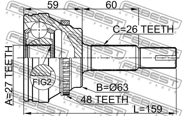 0110-ACV40A48 FEBEST Joint Kit, drive shaft for LEXUS,TOYOTA,TOYOTA (GAC)