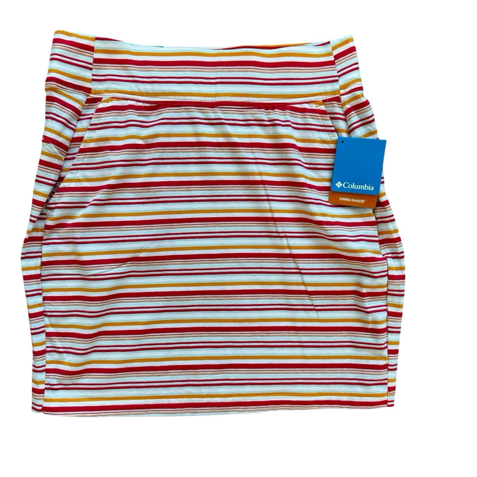 Columbia Striped Sun Trek Skirt Knit Pull On Striped Womens Size Medium - NWT