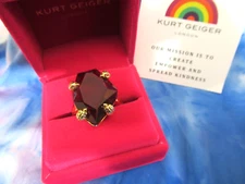 KURT GEIGER LONDON Eagle RED Stone Cocktail Ring Size 8 NIB