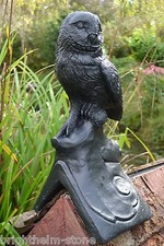 Black owl roof finial 90° angled or half round decorative stone ridge tile 