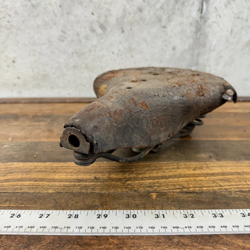 Sillín de cuero vintage Brooks B66 Seat Springer PIEZAS England Wide Tour Foto 2 de 4