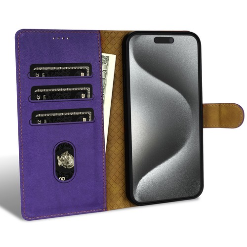 For iPhone 16 15 14 13 12 11 Pro Max SE/8/7 Plus Wallet Case Leather Flip Cover - Picture 27 of 32