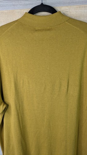 Marks And Spencer Autograph Polo Shirt Silk Blend Mens Size L Mustard Soft M&S - Picture 13 of 13