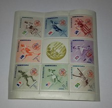 DOMINICAN REPUBLIC 1957 SCOUT CENTENARY LORD BADEN POWELL MINISHEET 8 STAMPS