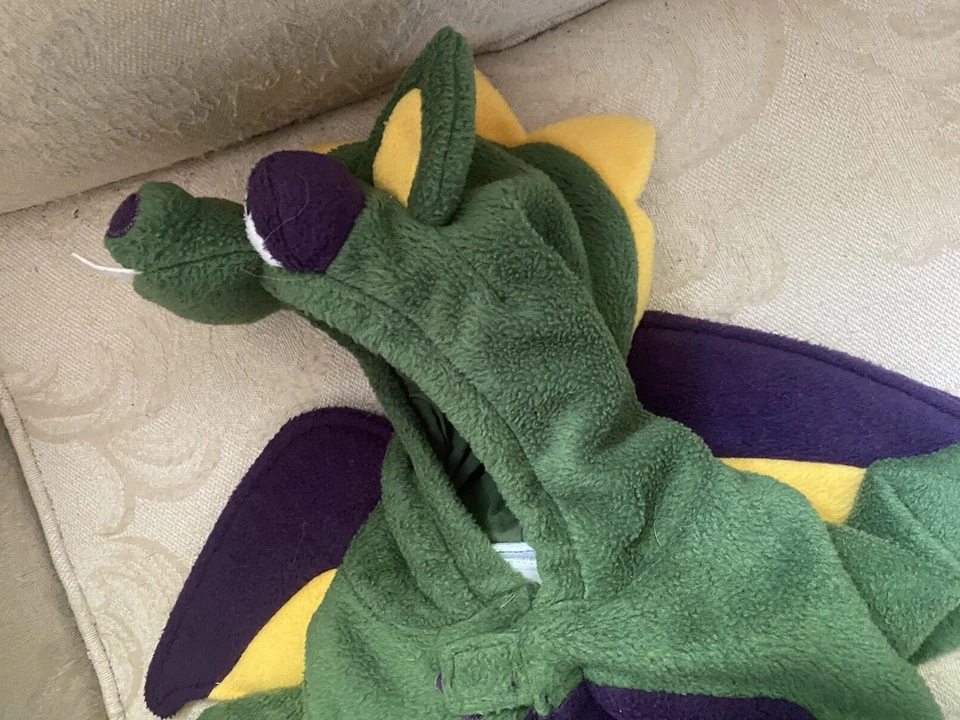 Fantasia OLD NAVY Dinossauro Verde Roxo Inverno 0-6 meses Halloween Outono Festival - Imagem 3 de 4