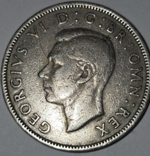 1948 ~ Great Britain ~ Florin ~ Two Shillings ~ George VI ~ Silver Color Coin