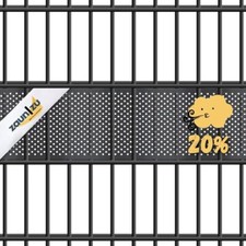Doppelstab Sichtschutz zaun|zu PREMIUM gelocht 20% Streifen PP Zaunblende