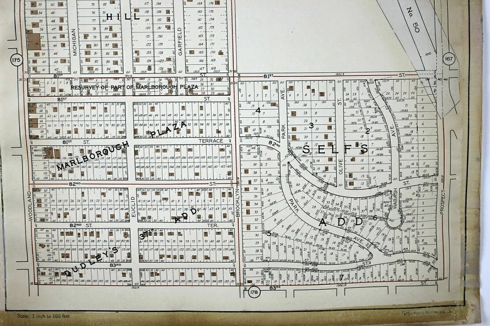 Mapa de plataforma Kansas City Missouri 1925 79 al 83, perspectiva de 19,25 x 20" RARO Foto 3 de 4