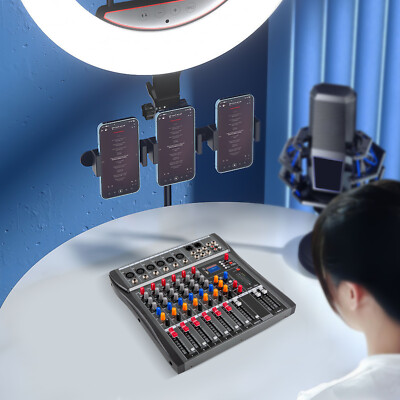 6-Channel Audio Mixer Bluetooth USB DJ Sound Mixing Console Sound Board Studio