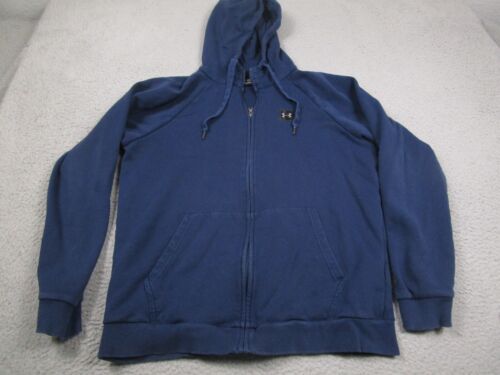 Under Armour Jacket Mens Large Blue Activewear Casual Hooded Full Zip - Picture 1 of 8