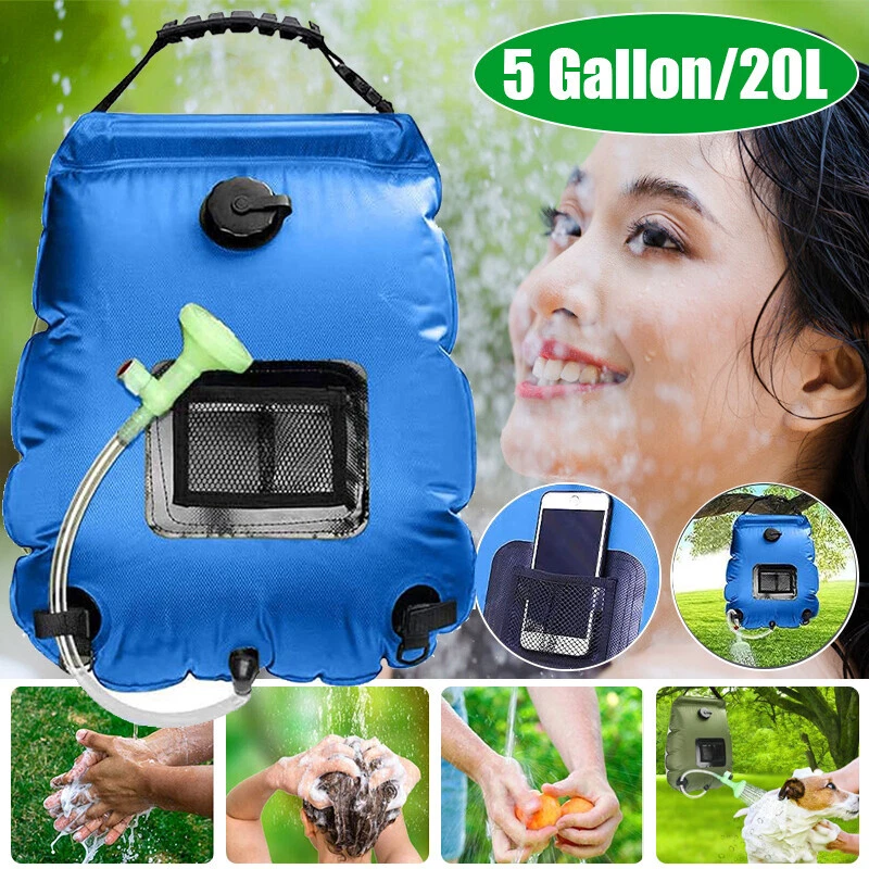 Solar Heating Camping Shower Bag 5 Gallon 20L Water Heater Outdoor Hiking  Travel | eBay