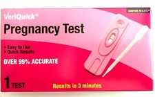 VeriQuick Pregnancy Test Easy Quick Over 99 Accurate, Results In 3 Minutes.