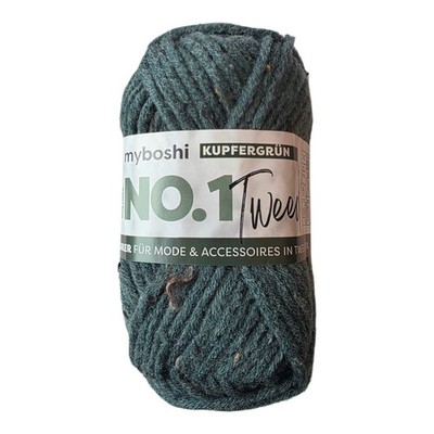 50g MyBoshi  No. 1 Tweed ''Kupfergrün''