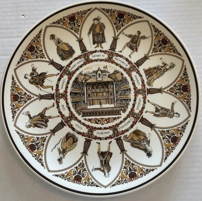 Vtg Wedgwood 10  Plate Etruria Shakespeare Characters All The World's A Stage