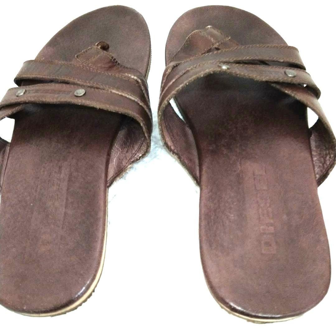 Diesel Men 8.5US Brown Leather Sandals Vintage Luxury Casual Stylish Durable ITA View 6