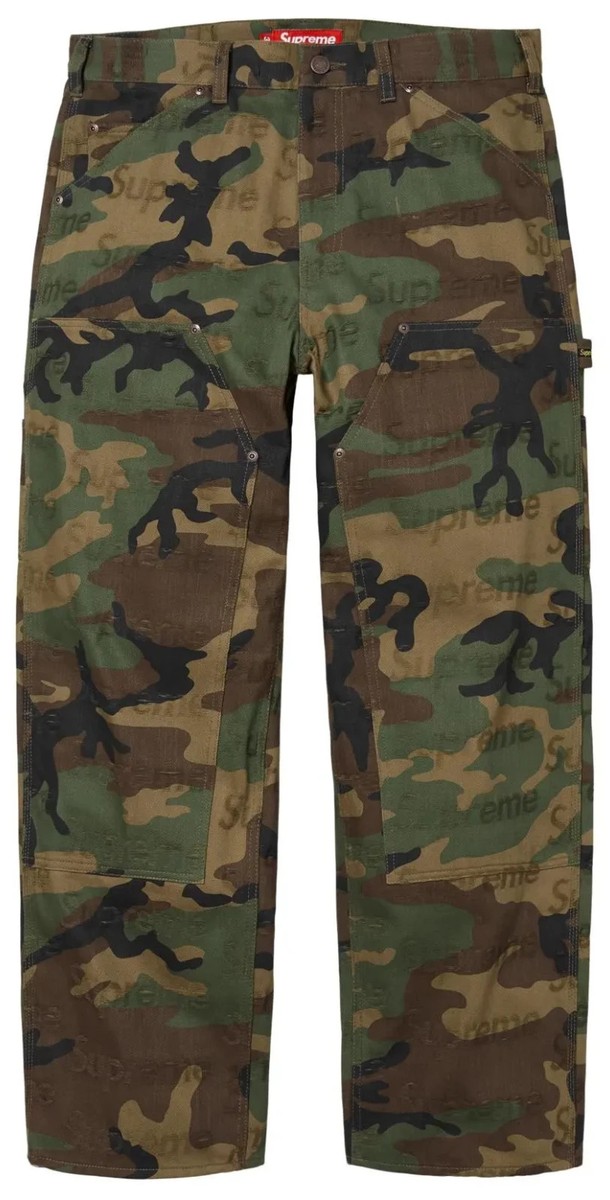 Supreme Jacquard Logos Double Knee Denim Painter Jean Woodland