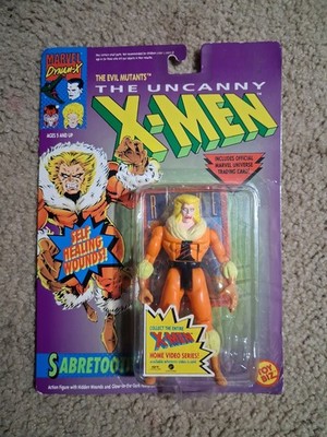 1992 X Men Sabretooth The Uncanny Action Figure & Official Marvel Universe 