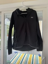 Under Armour ColdGear Men's Black Hooded Fleece Full-Zip Jacket Size L Loose Fit