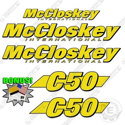 Fits McCloskey International C50 Decal Kit Jaw Crusher - 7YR OUTDOOR 3M VINYL!