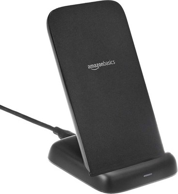 Amazon Basics 10W Qi Certified Wireless Charging Stand  Black