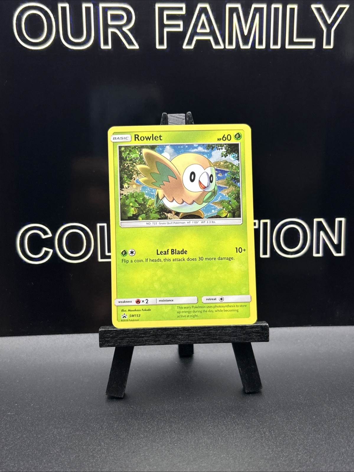 Pokémon TCG Black Star Promo SM153 Cosmos Holo Rowlet
