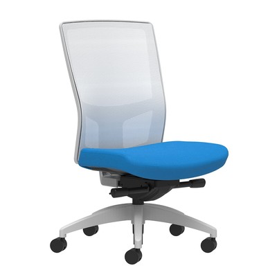 Union & Scale Workplace2.0 Fabric Task Chair Cobalt Integrated Lumbar Armless