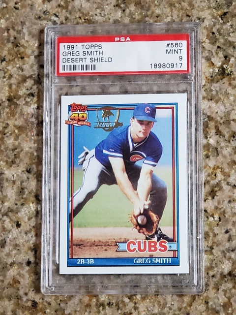PSA 9 1991 Topps Desert Shield #560 Greg Smith Rarely comes up for Air