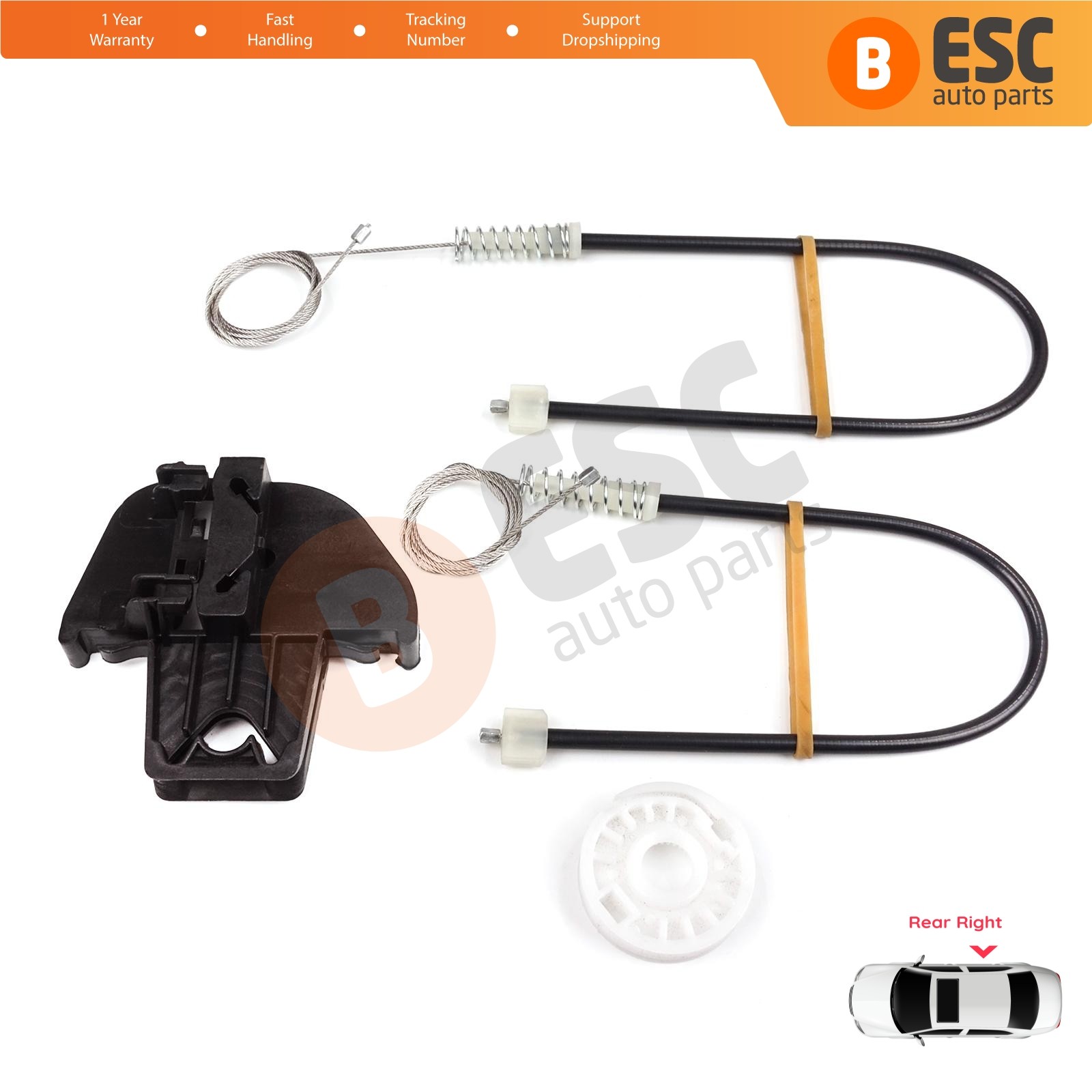 Power Window Regulator Repair Kit Rear Right Door for VW Touran MK1 1T 2003-2015