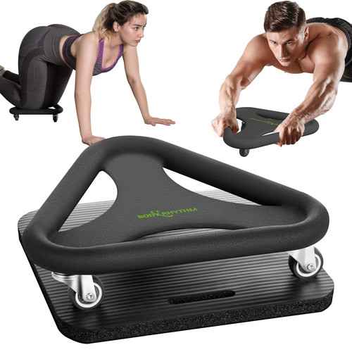 Abdominal & Core Coaster Strength Workout Trainer, Ab Wheel Roller Exercise M...