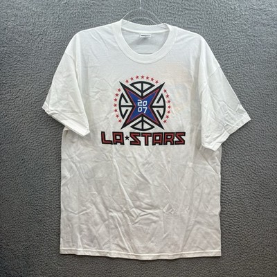 Los Angeles Stars Shirt Mens XL White Short Sleeve ABA Basketball Tee LA Sports