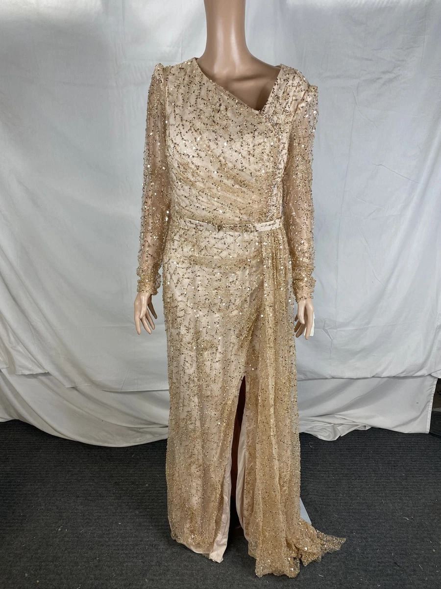 Long Sleeve Gold Dresses for Women for sale | eBay