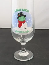 GREAT LAKES BREWING/ Winking Lizard CHRISTMAS ALE Stemmed Beer Glass