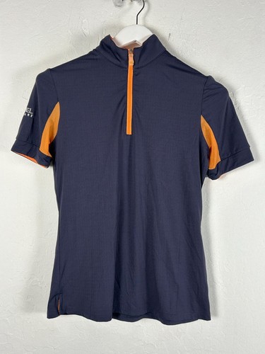 Kastel Denmark Women’s Charlotte Short Sleeve 1/4 Zip Sun Shirt Medium Navy