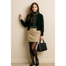 Lauren Ralph Lauren Beige Khaki A-Line Cotton Twill Skirt Size 8   Vintage