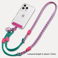 2 in 1 Adjustable Phone Lanyard Crossbody Neck Wrist Strap Universal Braided Mob
